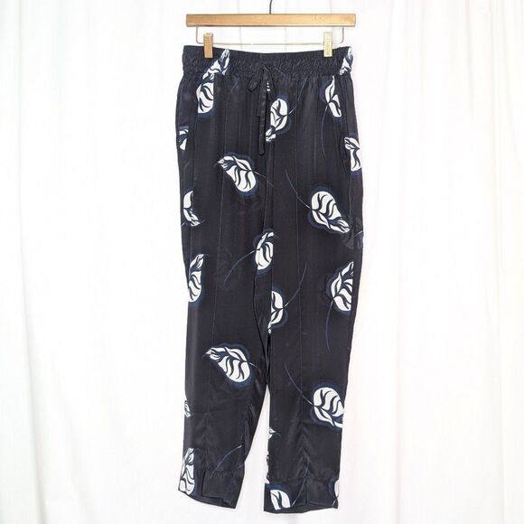 Tucker Pants - Tucker Julia Pant Begonia Black Ground in Silk Crepe de Chine Luxury